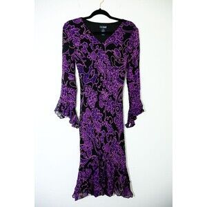 Eva Blue Dress 8 Purple Y2K bell flair sleeves Fairy whimsigoth Hoco Maxi Vintag